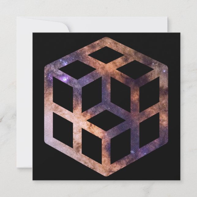 Convites Geometria Astro da Grade de Cubo Espacial (Frente)