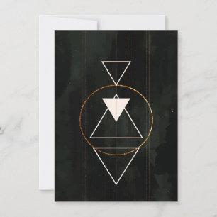 Convites Geometria Sagrada Boho Elegante Círculos Triângulo