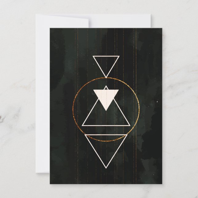 Convites Geometria Sagrada Boho Elegante Círculos Triângulo (Frente)