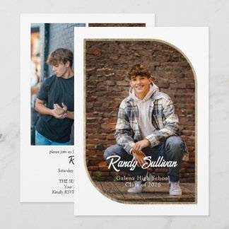 Convites Geometric 4-Image Graduation Invitation