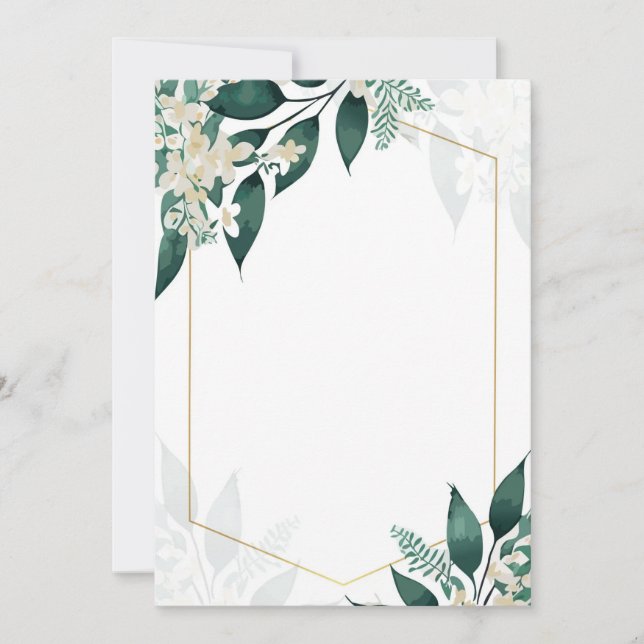 Convites Geometric and Flowers (Frente)