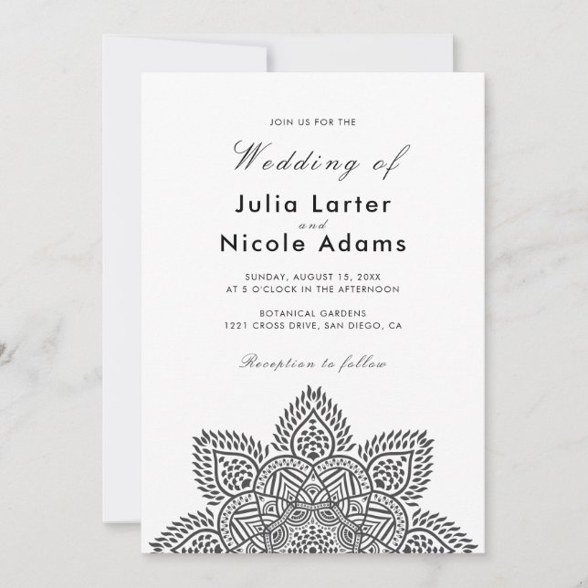 Convites Geometric Glittering Metallic Luxury Wedding Invit (Frente)