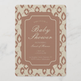 Convites Geometric Wobbly Argyle Gender Neutral Brown Beige