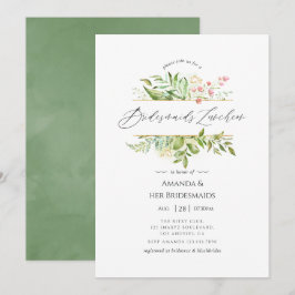 Convites Geométrico Crystal Greenery Bridesmaids Luncheon