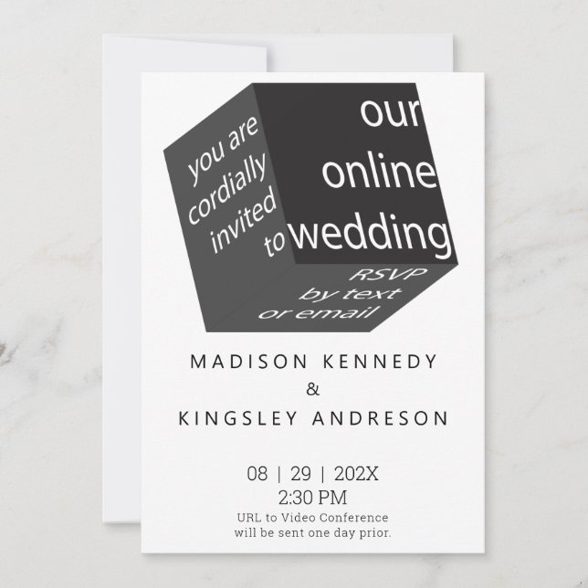 Convites Geométrico Novo Alto Tech Épico Cubo Preto ONLINE (Frente)