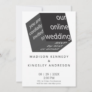 Convites Geométrico Novo Cubo Preto Épico de Alta Tecnologi