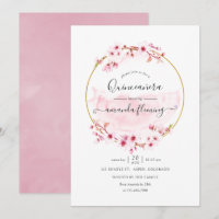 Geométrico Rosa Primavera Flor de Cerejeira Quince