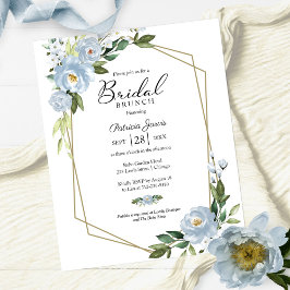 Convites Geométricos Blue Floral Bridal Brunt