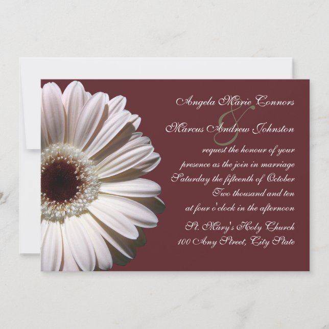 Convites Gerbera Daisy Wedding (Frente)