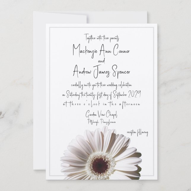 Convites Gerbera Daisy Wedding (Frente)