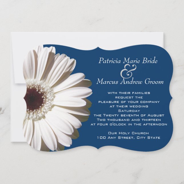 Convites Gerbera Daisy Wedding (Frente)