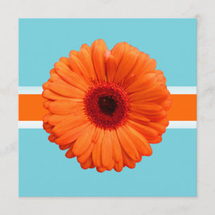 Convites Gerbera PixDezines laranja/cores de fundo diy