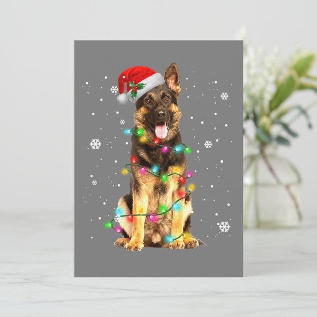 Convites German shepherd Cão Árvore Natal Doce Natal Xmas (Em pé/Frente)