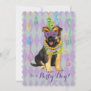 Convites German shepherd do carnaval