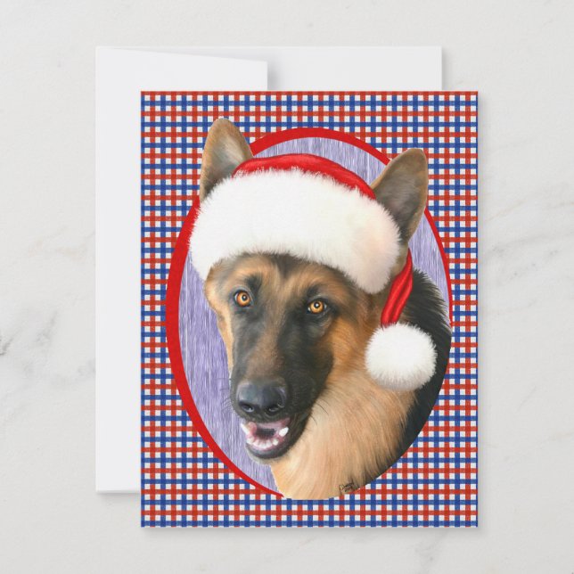 Convites German shepherd Natal Santa Hat (Frente)