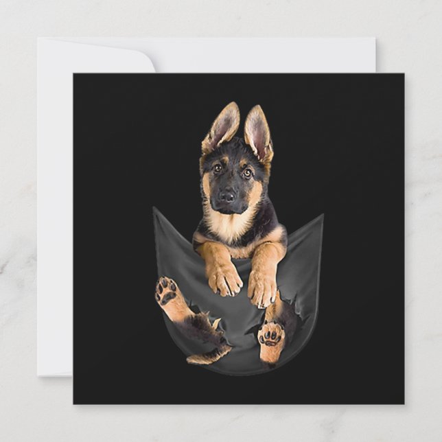 Convites german shepherd No Sopro De Cachorro Engraçado De  (Frente)