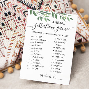 Convites Gestação animal com placa de Chá de fraldas de res