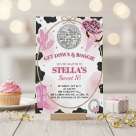 Convites Get Down & Boogie Disco Cowgirl Sweet 16 Birthday