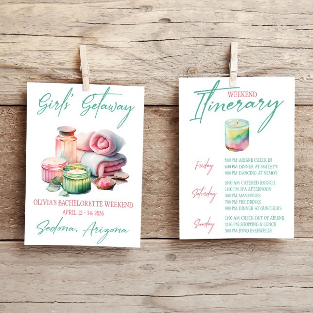 Convites Getaway, Spa, Bachelorette Weekend Party (Criador carregado)