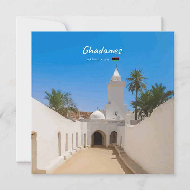 Convites Ghadames, Líbia - Mesquita Branca (Frente)
