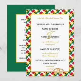 Convites GHANA MAPA com Casamento Gana de Script Elegante