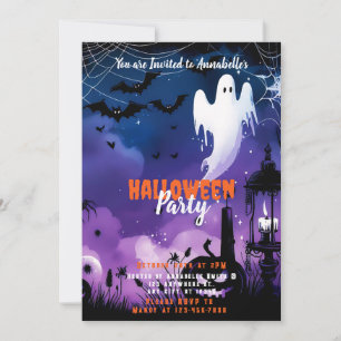 Convites Ghost Bats Sky Halloween