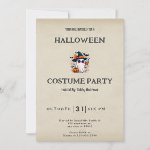 Convites Ghost Bruxas que Stars Café Vintage Halloween