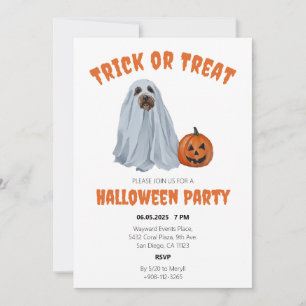 Convites Ghost Dog Halloween Trick ou Treine Party