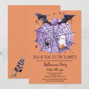 Convites Ghost Ghost Pumpkin Bat Spider Web Festa de Hallow