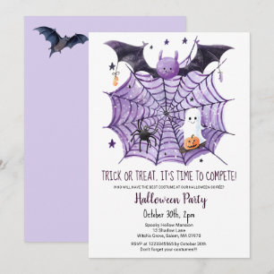 Convites Ghost Ghost Pumpkin Bat Spider Web Festa de Hallow