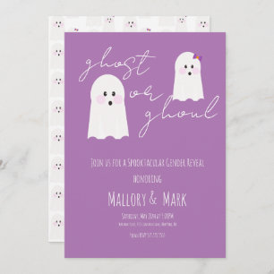 Convites Ghost Ghoul Festa de Halloween Sexo Revela Roxo