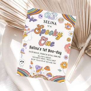 Convites Ghost Halloween Spooky One Groovy primeiro anivers