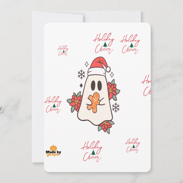 Convites Ghost Mug Bonito de Natal | Pão de Gingerpão de Na (Frente)