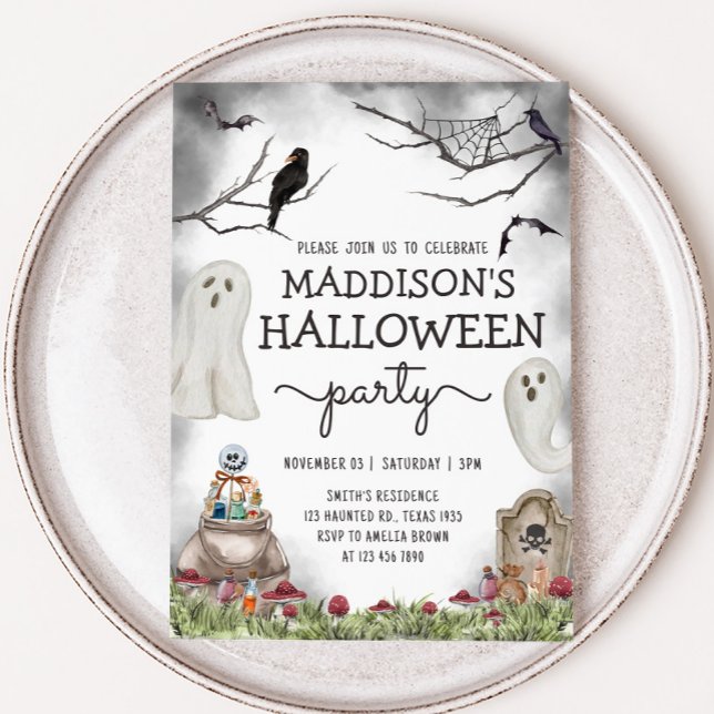 Convites Ghost Spooky Festa de aniversário de Halloween (Spooky Ghost Halloween Party)