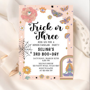 Convites Ghost Trick Spooky ou três aniversário de 3 anos d