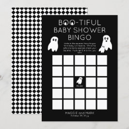 Convites Ghosts Halloween Boo Belo Chá de fraldas Bingo