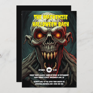 Convites Ghoulish ghoul assustador adultos da festa do Dia