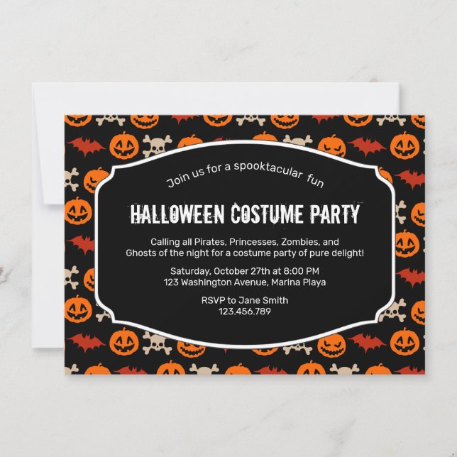 Convites Ghoulish Things of Halloween Costume Invitation (Frente)