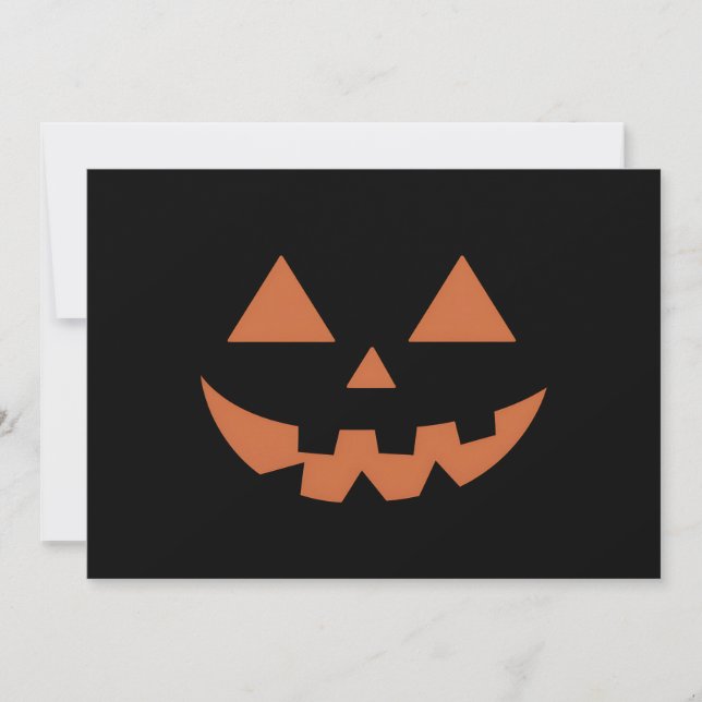Convites Giant Jack O' Lanterna Rosto no Halloween Pumpkin (Frente)