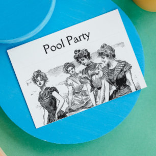 Convites Gibson Girls Piscina ou Beach Party