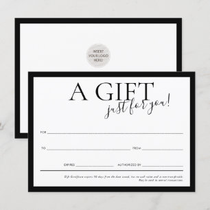 Convites GIFT VOUCHER elegant modern business black