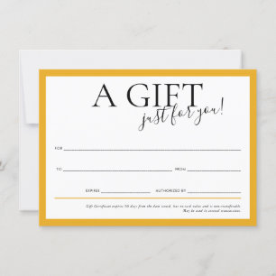 Convites GIFT VOUCHER elegante chic business yellow