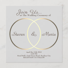 Convites Gigante grande anéis dourados cruzados