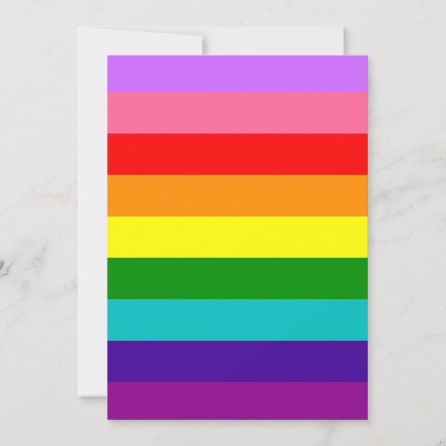 Convites Gilbert Baker’s 9-Stripe Rainbow Flag (Frente)