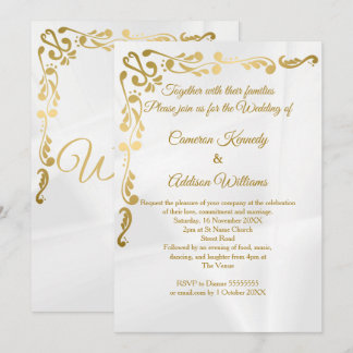 Convites Gilded Floral | Casamento Casual de Nata de Folha 