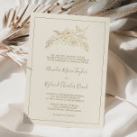 Convites Gilded Floral | Casamento Formal Dourado<br><div class="desc">Este convite de casamento para ouro floral é perfeito para um casamento elegante. A design do boho moderno apresenta um arranjo caprichoso de folhas desenhadas, folhas e botânicos, em forma de folhas, de folhas falsas em folha de ouro. Nota: Este design não apresenta folha de ouro real. É um gráfico...</div>