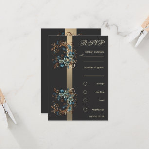 Convites Gilded Floral Elegance RSVP