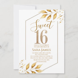 Convites Gilded Frame Sweet 16 Birthday Invitation
