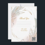 Convites Gilded Gold Sage & Blush Botanical Wedding<br><div class="desc">Thank You Card. Check out other items in this matching suite.</div>