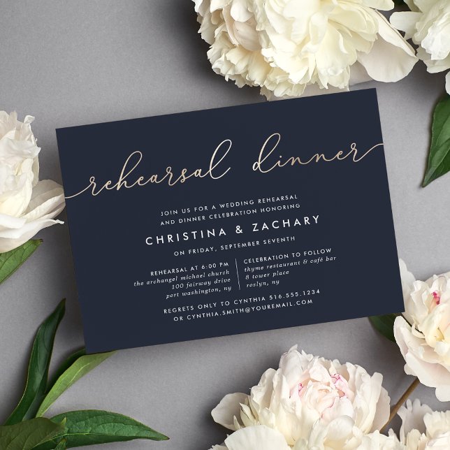 Convites Gin Lane | Janto de ensaio Dourado moderno Faux (Criador carregado)